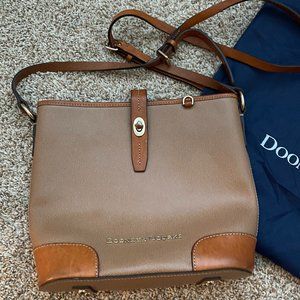 Dooney & Bourke Fairview Claremont Crossbody Bucket Shoulder Bag - Caramel Brown